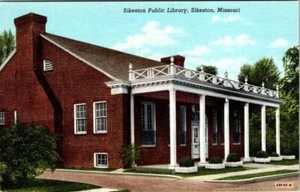 Sikeston, MO Missouri PUBLIC LIBRARY Scott & New Madrid County ca1940's Postcard - Picture 1 of 2