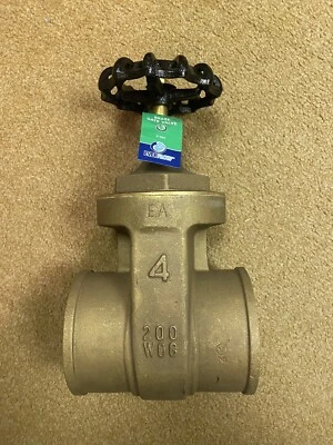 4" Brass Gate Valve Solder Connection NEW EverFlow NSF61 ANSI 200 WOG - Image 1 of 4