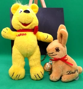 Peluche combinado #Haribo oso de oro y #Lindt conejo de Pascua con campanas - aprox. 15 cm - Imagen 1 de 4