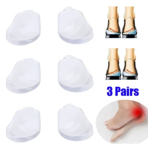 3Pairs Orthopedic Insoles Heel Inserts Shoe Wedge Silicone Corrective Pronation - Picture 1 of 15