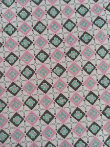 THE 30S MRS MARCH'S COLLECTION LECIEN JAPAN FLORAL AQUA CHECK PATCHWORK FABRIC - Picture 1 of 6