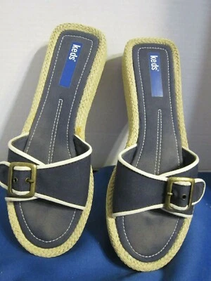 KEDS Women's Slip-On Sandals US Size 7.5 Navy Blue/Cream Buckle Slides Summer - Image 1 of 4