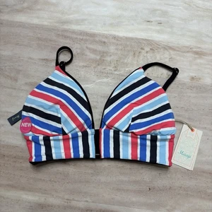 NWT Maaji Reversible Striped Halter Bikini Top Sz L - Picture 1 of 9