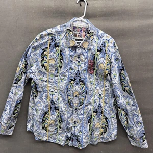 Robert Graham Shirt Mens 3XL Blue Yellow Black Paisley Button Up Classic Fit - Picture 1 of 9