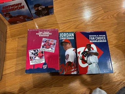 Lote de 3 Bobbleheads Washington Nationals Jordan Zimmerman, Rendón, Rodgriguez Foto 1 de 2