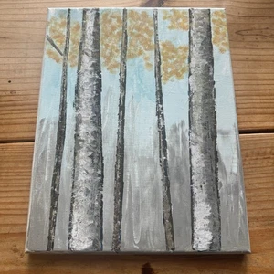 Original Hand-painted Birch Tree Forest Painting - Picture 1 of 8