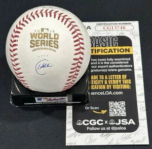 Clark The Cub Firmado Serie Mundial 2016 Béisbol Autografiado Auto Cubs Certificado de Autenticidad JSA - Imagen 1 de 2
