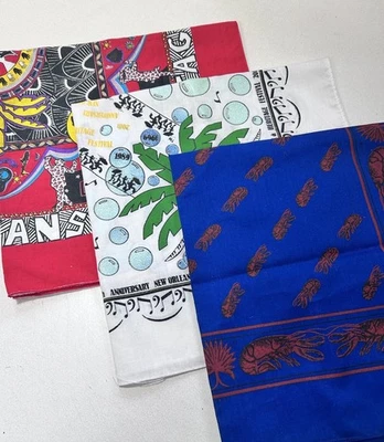 Lote de Bandanas Bayou Vintage - New Orleans Jazz Heritage Festival Langosta Años 80 90 Foto 1 de 4