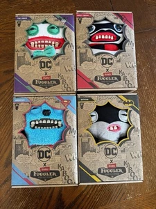 All 4 New Fuggler DC Comics Set Joker Batman Harley Quinn Superman Zuru Plush - Picture 1 of 10