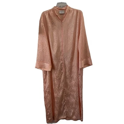 Vintage Mary McFadden Gown Dress Womens Small Peach Floral Half-Zip USA Made - Image 1 of 4