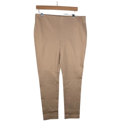 New Lauren Ralph Lauren Skinny Elastic Waist Pants size 12 Petite Tan - Image 1 of 4