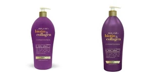 2 NEW OGX THICK FULL BIOTIN COLLAGEN HAIR CONDITONER SULFATE FREE 40 FL OZ EACH - Picture 1 of 1