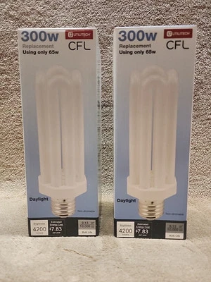 Two Utilitech 300 Watt CFL #0933409 CFL Daylight Bulb Non Dimmable. E39 Base - Image 1 of 4