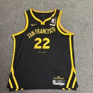 NWT Nike Golden State Warriors City Edition Jersey XL # 22 Wiggins Black Yellow - Picture 1 of 5