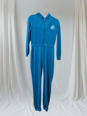 Juicy Couture Turquoise Teal VELOUR LOUNGEWEAR Hooded JUMPSUIT XS NWOT  - Image 1 of 4