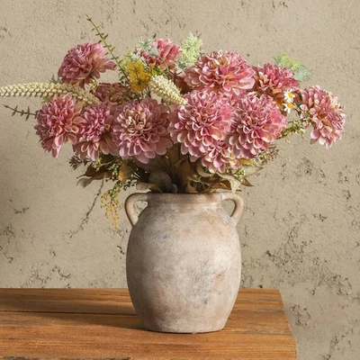 Ceramic Flower Vase 7.6 inch Farmhouse Rustic Vase Decorative Pottery Terraco... - Image 1 of 4