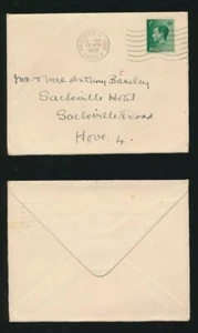 GB KING EDWARD 8th HALFPENNY FRANKING 1937 UNSEALED ENV BRIGHTON + HOVE LOCAL - Picture 1 of 3