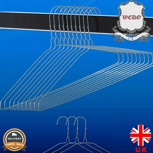 Strong Silver Wire Steel Coat Hangers 50x 100x 500x (13G) UK 20 Years Brand NO.1 - Picture 1 of 3