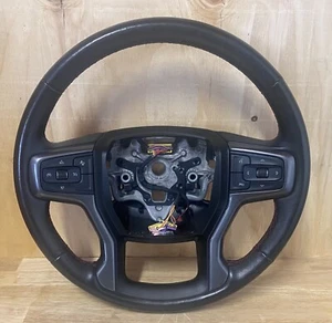 2019-2022 Silverado Black Leather Steering Wheel With Red Stitching - Picture 1 of 10