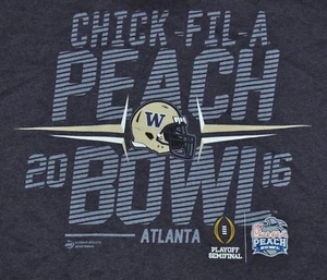 Camiseta mediana universidad de washington huskies bol de melocotón 2016 20,5 pulgadas foso - Imagen 1 de 3