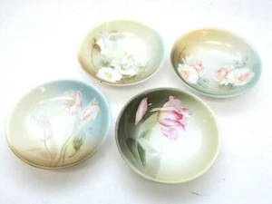 FOUR Antique Vintage RS GERMANY Small Dish Bowl Tray Flower Floral Painted 5" - Picture 1 of 9