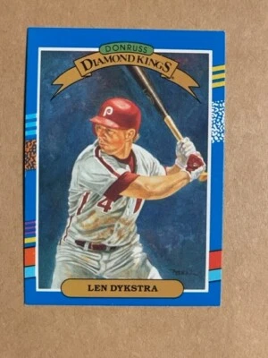 Lenny Dykstra ~ 1990 Donruss Diamond Kings #7 ~ Philadelphia Phillies - Image 1 of 2