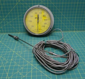 8 1/2" Moeller Gas Actuated Capillary Thermometer 135188-1, Range 400-1200 Deg.  - Picture 1 of 5