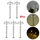 8Pcs Model Railway Yard Light Kit Ho Scale With Warm White Led Street Lamps