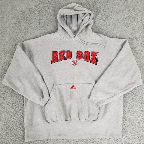VINTAGE Boston Red Sox Sweater Mens Extra Large Gray Pullover Adidas Hoodie XL Cover