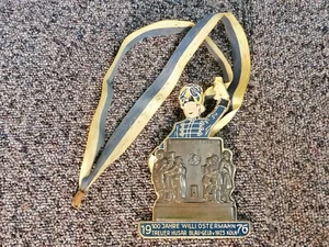 100 Jahre Willi Ostermann 1976 Treuer Husar Blau-Gelb v 1925 Köln Medaillon - Bild 1 von 8