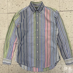 Gitman Bros Vintage Multicolor Stripe Button Down Shirt Retro Blue M - Picture 1 of 8
