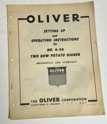 Excavadora de patatas Oliver manual de configuración y operador 4-24 Foto 1 de 2