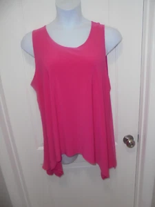 Pretty Women Solid Pink Sleeveless Scoop Neck Tank Top Size 1XL NEW - Picture 1 of 5
