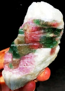 326g Natural Excellent Watermelon Color Tourmaline Ice Crystal Specimen ia3055 - Picture 1 of 12