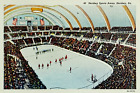 Sports Arena, Hockey Game on Ice, Hershey, PA. 1938 Linen.