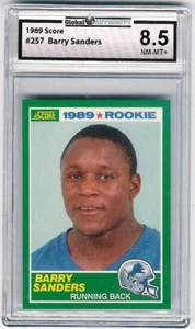 1989 Score Barry Sanders RC GAI 8.5 NRMT-MT+ and Auto RC (2 Cards) - Picture 1 of 2