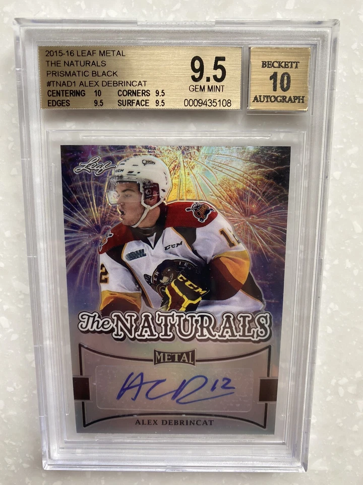 ALEX DEBRINCAT 2016 LEAF METAL  THE NATURALS AUTOGRAPH, Serial 3/5, BGS 9.5 - Image 1 of 4
