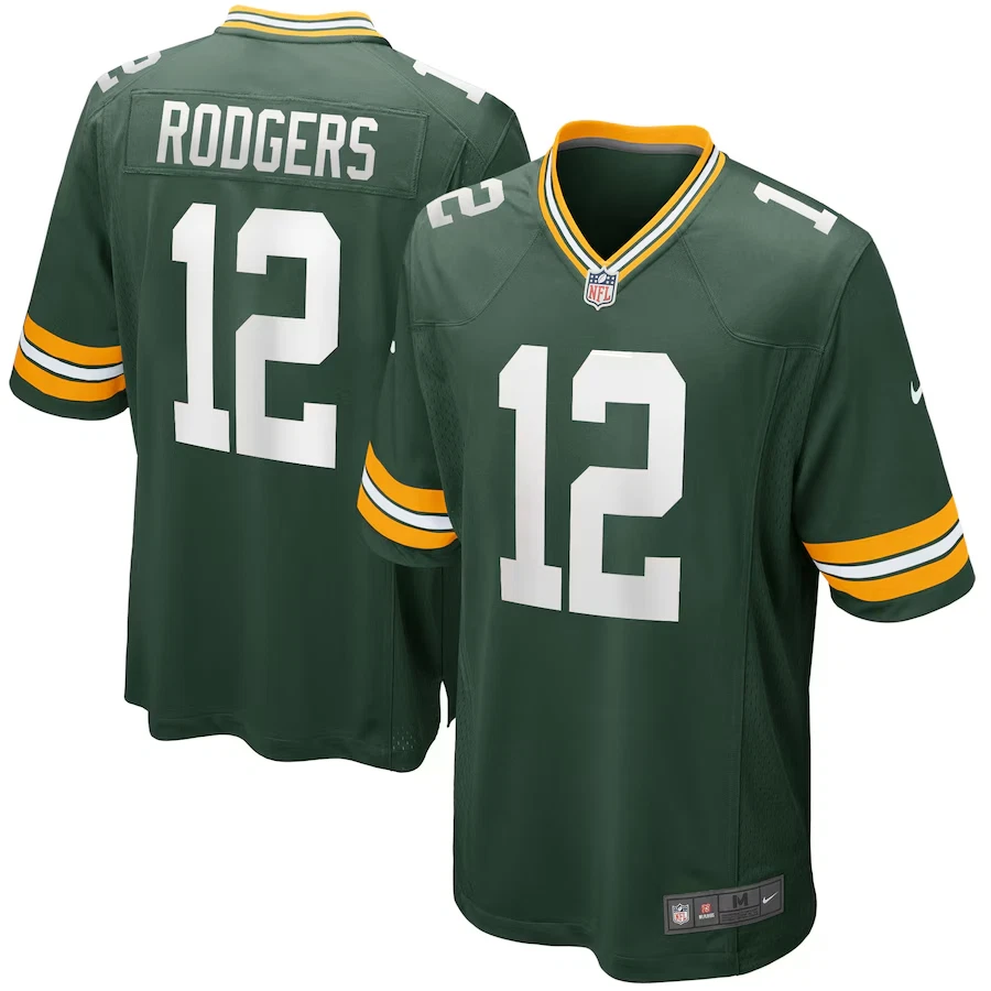 Men's Packers Aaron Rodgers Green Game Player Jersey - Fully Stitched