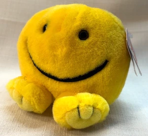 Vintage HAPPY-SWIBCO PUFFKINS Plush Toy with Tags- HAPPY FACE! 1998 - Picture 1 of 4