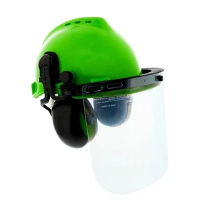Helmet with Face Shield and Ear Muffs - Arborist Safety Hard Hat Protection Syst - Picture 1 of 7