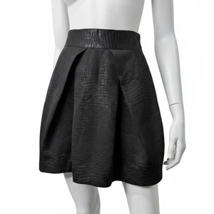 ​ZIMMERMANN Mini Skirt Size 0 XS Black Croc Effect Pleated Bubble Made in Aus - Bild 1 von 12
