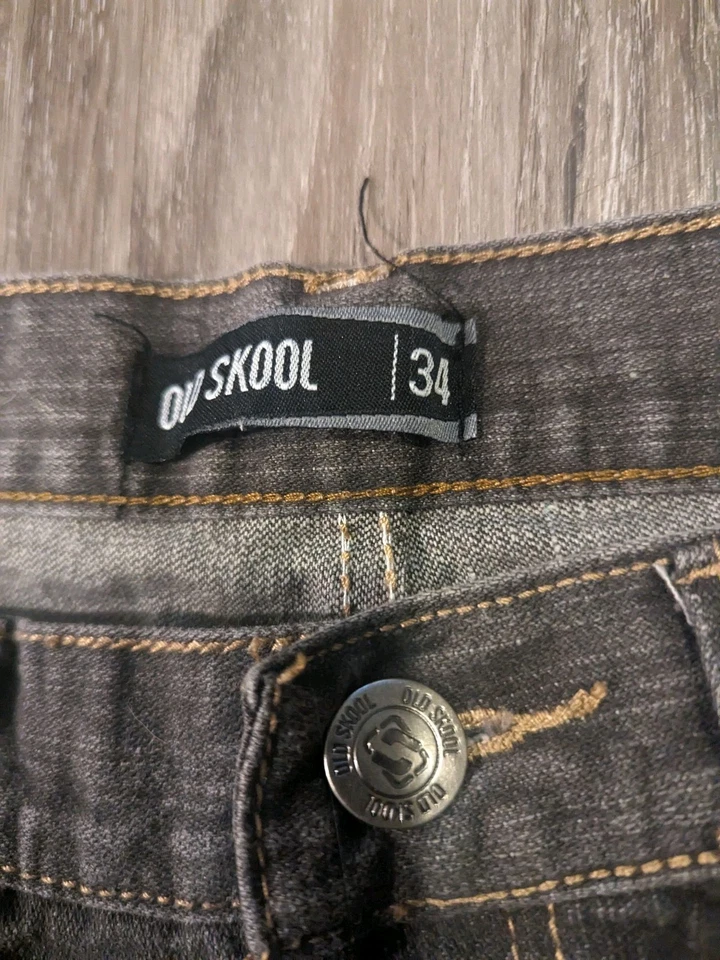 Jeans De Colección Old Skool Marca Para Hombre Talla 34 Gris Recto Denim Y2K Patinador Old School Foto 1 de 4