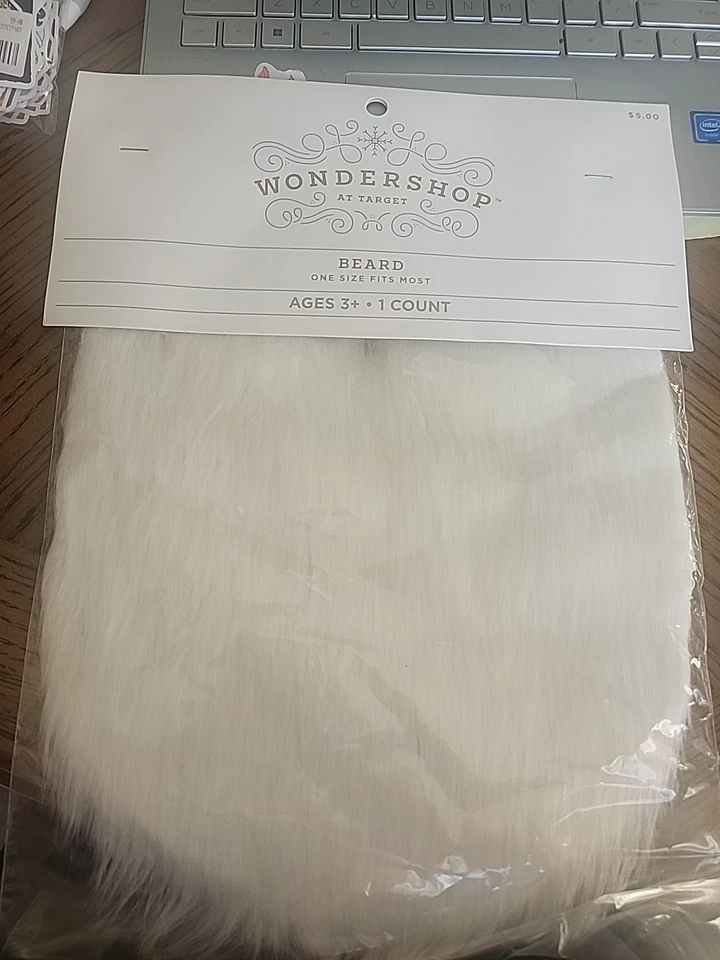 Wondershop at Target White Beard/Mustache Santa Christmas Faux Fur Beard