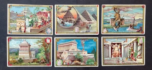 7 Wonders of the World Rare Victorian Card Set Liebig 1895 - Picture 1 of 2