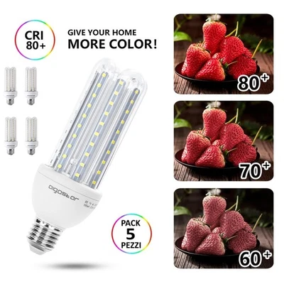 AIGOSTAR LAMPADINA LED 4U E27 23W LUCE BIANCA FREDDA 6500K 2400 LUMEN 5 PEZZI