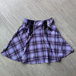 Midnight Hour Womens Witchy Purple Plaid Mini Skirt Size M Stretchy Halloween - Picture 1 of 5