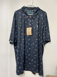 Tito's x William Murray Golf Grafik Poloshirt 28" B x 30" L flach, Farbe schwarz - Bild 1 von 5