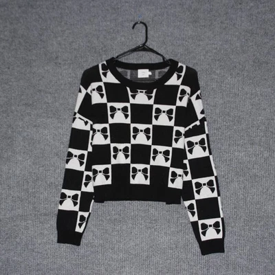 Suéter Luna Ivy Negro Blanco A Cuadros Lazo Para Mujer Talla M Foto 1 de 4