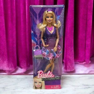 2012 Barbie Fashionista Fashion Doll X7870 Purple Dress Mattel Y5908 New Sealed - Picture 1 of 11