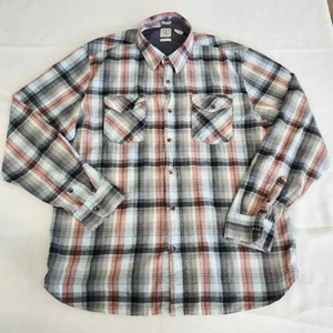 Volcom Calce Clásico Para Hombres XL Bolsillos a Cuadros en el Pecho Manga Larga Franela Abotonada - Imagen 1 de 14